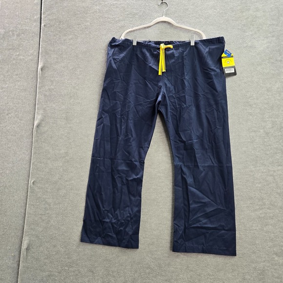 WonderWink Unisex Scrub Bottom XL Petite Blue Seamless Straight Pockets NWT - Picture 1 of 14